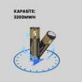 USB Type-C Girişli Şarjlı AA Lityum Pil | 1.5V Sabit Çıkış | 3200mWh (2li Paket)