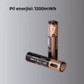 USB Type-C Şarjlı AAA Lityum Pil | 1.5V Sabit Voltaj, 1000+ Şarj Döngüsü ile Uzun Ömür