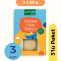 BUĞZ Wefood Kids Organik Sade Bisküvi Tereyağlı (50 gr) 3lü Set