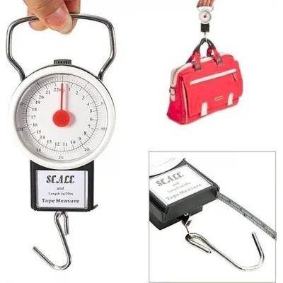 22 Kg/50lb Kancalı Tartı Aleti 1 Metre Mezuralı Askılı Balıkçı Terazisi