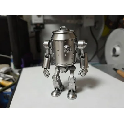 3D Tasarım Steam punk love Iron Bucket Robot Ham beyaz renkte gönderilir boya size aittir