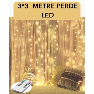 3x3 Metre Perde LED Işık – Parti ve Bahçe Dekorasyonu