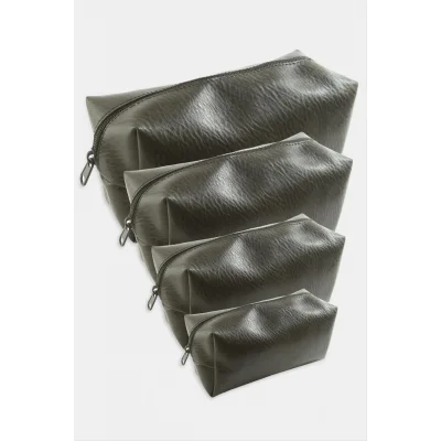 4 Adet El Tutmalı Makyaj Çantası