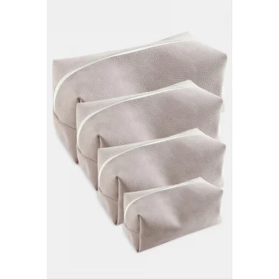 4 Adet El Tutmalı Makyaj Çantası - KZM -