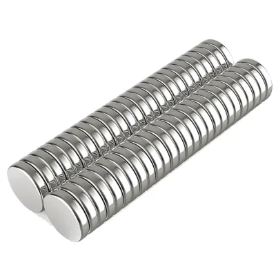 BUĞZ 50 Adet 10x2mm Yuvarlak Neodyum Mıknatıs Güçlü Magnet Nikel Kaplamalı