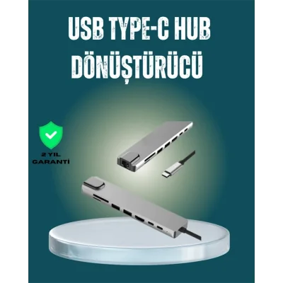 BUĞZ USB‑C Çoklu Bağlantı Merkezi – 5 Gbps, 100‑240 V, Sağlam Eloksal Tasarım