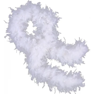 Beyaz Renk Kabarık Kalın Otriş Boa Tüy 6 cm Genişlik 180-200 cm Uzunluk