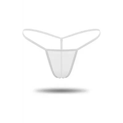 Beyaz Transparan Tül String Tanga TM0368