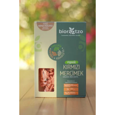 BUĞZ Biorootzo Artizan Makarna Bronz Kalıp Glütensiz ve Vegan Kırmızı Mercimek Casarecce 200 g
