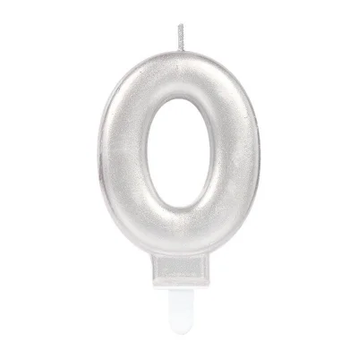 BUĞZ 0 Rakam Mum Gümüş Renk
