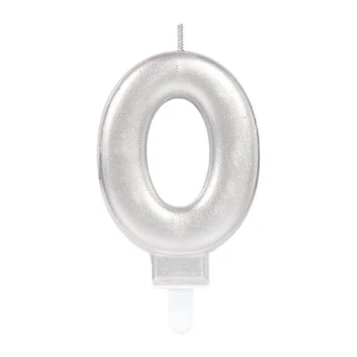 BUĞZ 0 Rakam Mum Gümüş Renk