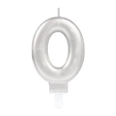 BUĞZ 0 Rakamı Mum Gümüş Renk