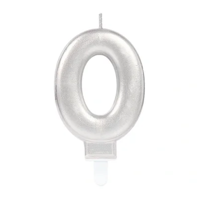 BUĞZ 0 Rakamı Mum Gümüş Renk