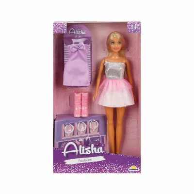 BUĞZ 01423 SUN-RST-SIS-MNK- Alisha Gece Elbiseli Bebek Seti 29cm