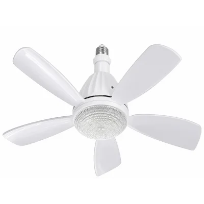 BUĞZ 1 Adet FİM Kristal 30W Ledli 5 Kanat Tavan Vantilatörü 1154 Kumandalı 3 Renk E27 Duy