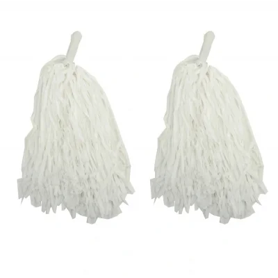 BUĞZ 1 Çift ( 2 Adet ) Beyaz Renk 23 Nisan Gösteri Ponponu - Lisinya