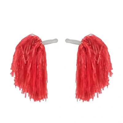 BUĞZ 1 Çift ( 2 Adet ) Kırmızı Renk 23 Nisan Gösteri Ponponu - Lisinya