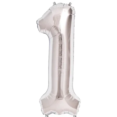 BUĞZ 1 Rakam Folyo Balon Gümüş  40 İnç
