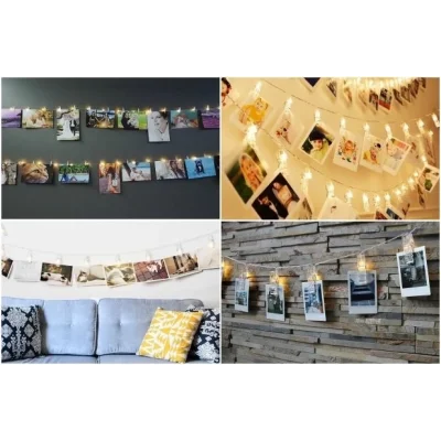  10lu Led Işıklı Fotoğraf Mandalları