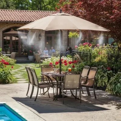 BUĞZ 10 Metre Kendin Yap Açık Alan Serinletme Sistemi - Nozzle Başlıklı Bahçe ve Teras Nemlendirme Seti