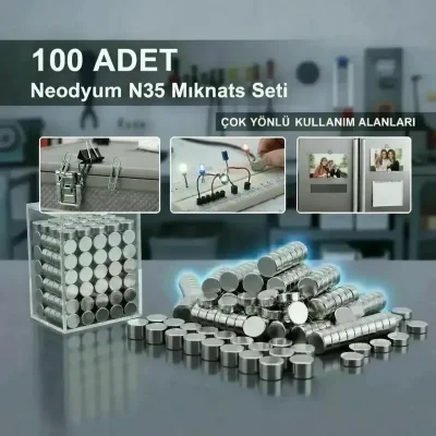 BUĞZ 100 lü 8x3mm Yuvarlak Neodyum Mıknatıs