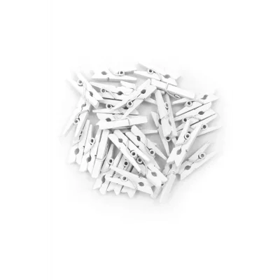 BUĞZ 100lü Beyaz Ahşap Mandal 2.5cm (10lu Paket-1000 Adet)