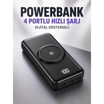 BUĞZ 10.000 Mah Powerbank 4 Portlu Hızlı Şarj Dijital Göstergeli