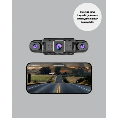 BUĞZ 1080P 4 Kanallı Araç Kamerası GPS + WiFi + G Sensör Destekli - Lisinya