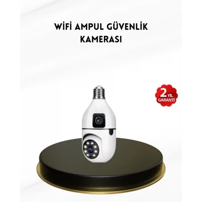 BUĞZ 1080P WiFi Ampul Kamera Uzaktan Erişimli Hareket Sensörlü Gece Görüşlü