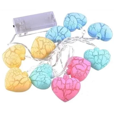  10lu Renkli Kalp Şeklinde Dekoratif Dolama Led Aydınlatması