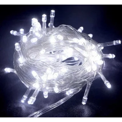 BUĞZ 10m 100 Led Boncuk Lamba Beyaz Işık Şeffaf Kablo Mz-18-11