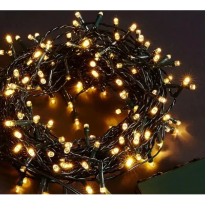 BUĞZ 10m 100 Led Boncuk Lamba Gün Işığı Siyah Kablo