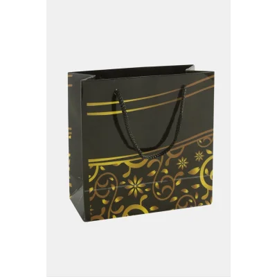  11*11 Çiçek Desenli İpli Karton Çanta 1 Adet