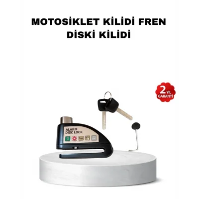 BUĞZ 110 dB Alarmlı Disk Fren Kilidi Su Geçirmez Çelik Gövde Motosiklet Güvenlik
