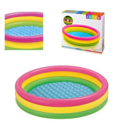 BUĞZ 114x25 3 Boğumlu Renkli Altı Şişme Çocuk Oyun Havuzu