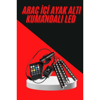  12 Ledli RGB Işıklı Araç Içi Ayak Altı Led Oto Ampul Kumandalı 7 Renk