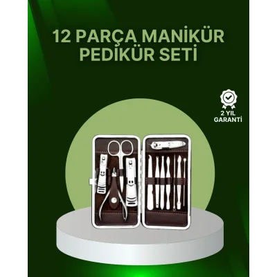 BUĞZ 12 Parçalık Özel Deri Çantalı Kişisel Bakım Seti