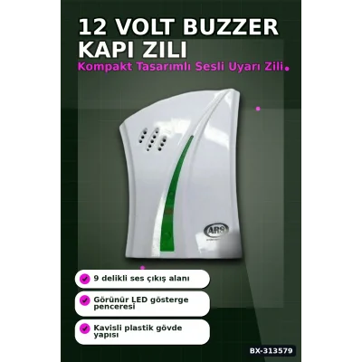BUĞZ 12 Volt Buzzer Sesli Kapı Zili Bx40 Tekli Paket - Düşük Voltajlı Kapı Zili BX-313579