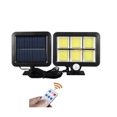 BUĞZ 120 Cob Led Solar Panelli 3 Modlu Duvar Lambası Uzaktan Kumandalı Mz-302k