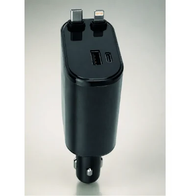 BUĞZ 120W Hızlı Şarj Destekli 4ü 1 Arada Araç Şarj Cihazı Type-C, Lightning, USB ve USB-C Çıkışlı - BUĞZ