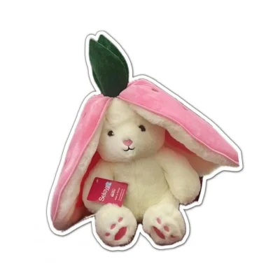 BUĞZ Berry Rabbit Peluş Oyun Arkadaşı 25 cm Ekru Renk Yumuşak Tüylü Bebek Hediyelik BX-313304