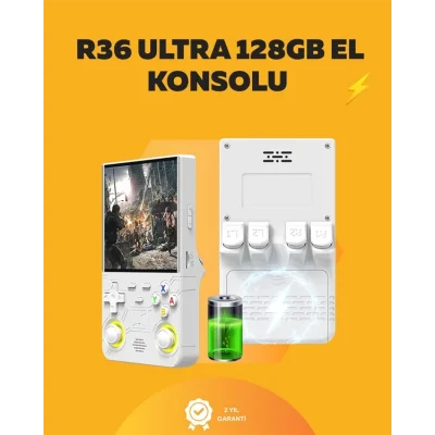  128GB Dahili Hafızalı R36 Ultra – 4” IPS Ekran, Retro Konsol, 30.000+ Oyun Yüklü