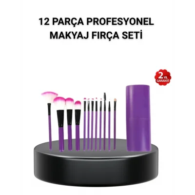 BUĞZ 12’li Profesyonel Makyaj Fırça Seti – Dökülmeyen Yumuşak Kıllı, Ergonomik Tasarım