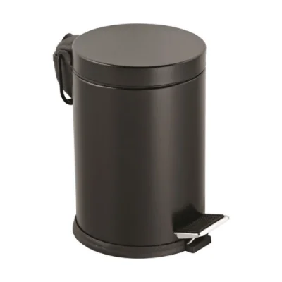 BUĞZ 12lt Siyah Pedallı Metal Çöp Kovası Bx40