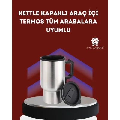  12V Çakmak Girişli Araç İçi Isıtıcı Paslanmaz Çelik Bardak