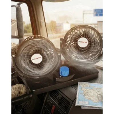 BUĞZ 12V Oto Fan Çakmaklık Girişli Ayarlanabilir Başlıklı Araç Vantilatörü