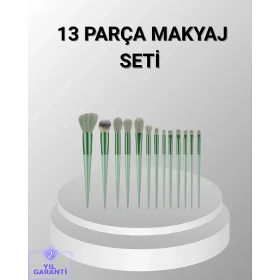 BUĞZ 13 Parça Makyaj Fırça Seti – Ergonomik, Dökülme Yapmayan, Taşınabilir
