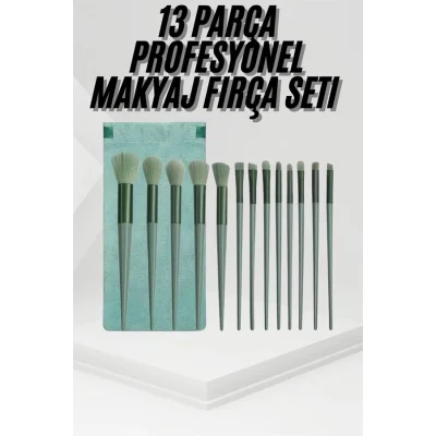  13 Parça Taşınabilir Kılıflı Profesyonel Makyaj Fırça Seti Pudra Allık Fondöten Fırçası