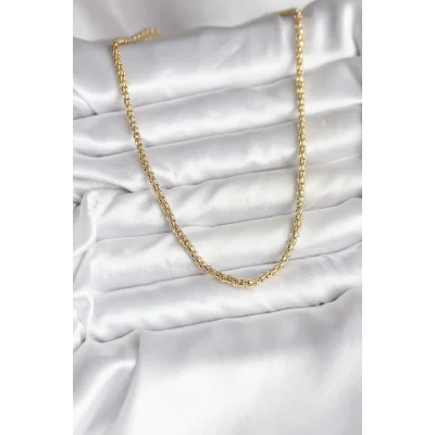 BUĞZ 14K Gold Renk Kaplama Boru Zincir Model CM Kadın Kolye - Lisinya