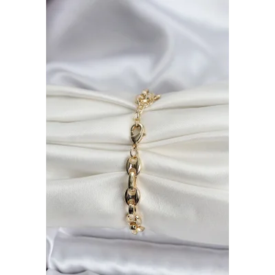 BUĞZ 14K Gold Renk Kaplama Kahve Çekirdeği Model CM Kadın Bileklik - Lisinya